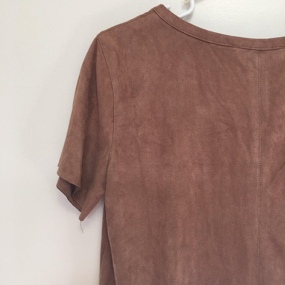 Olivaceous Faux Suede Boho Dress - Picture 6 of 6